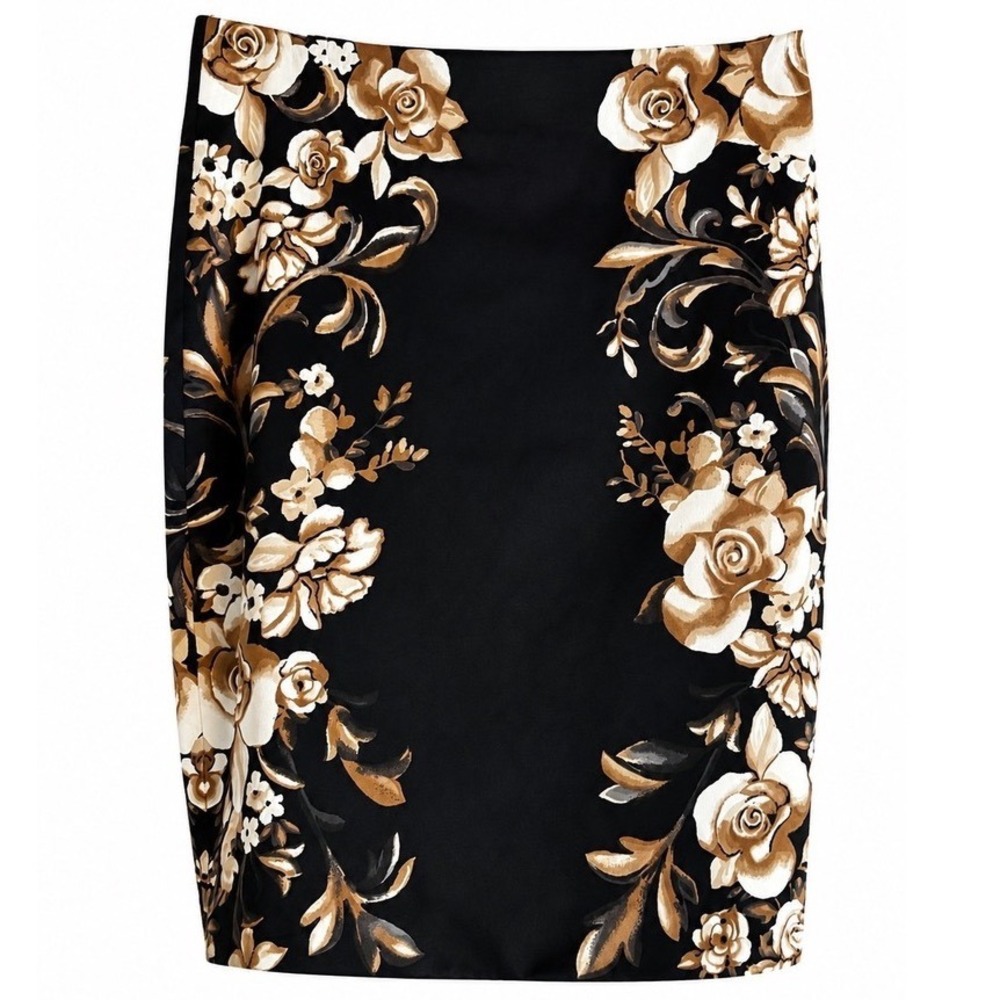 White House Black Market WHBM Floral Pencil Skirt Size 8 Career Date Night